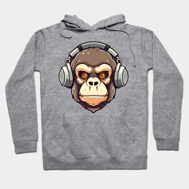 Ape with headphone Hoodie by ORENOB